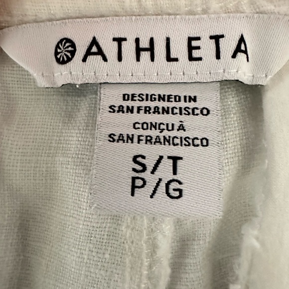 ATHLETA RETREAT LINEN CALLA LILY WHITE SIZE SMALL TALL - Picture 12 of 16